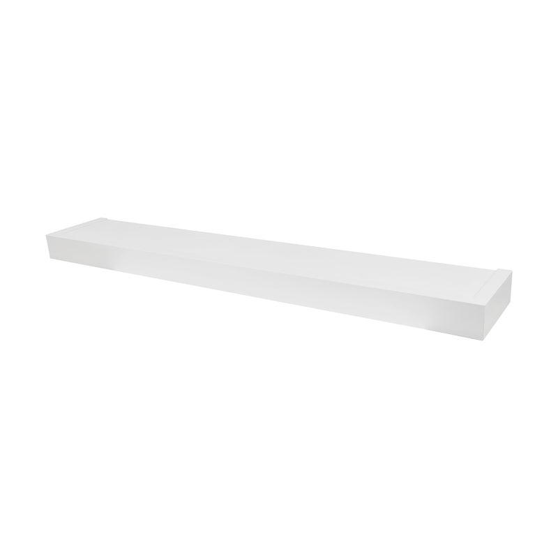 HIGH & MIGHTY 515613 Modern 36" Floating Shelf Holds up to 25lbs, Easy Tool-Free Dry Wall Installation, Flat, White - Image 1